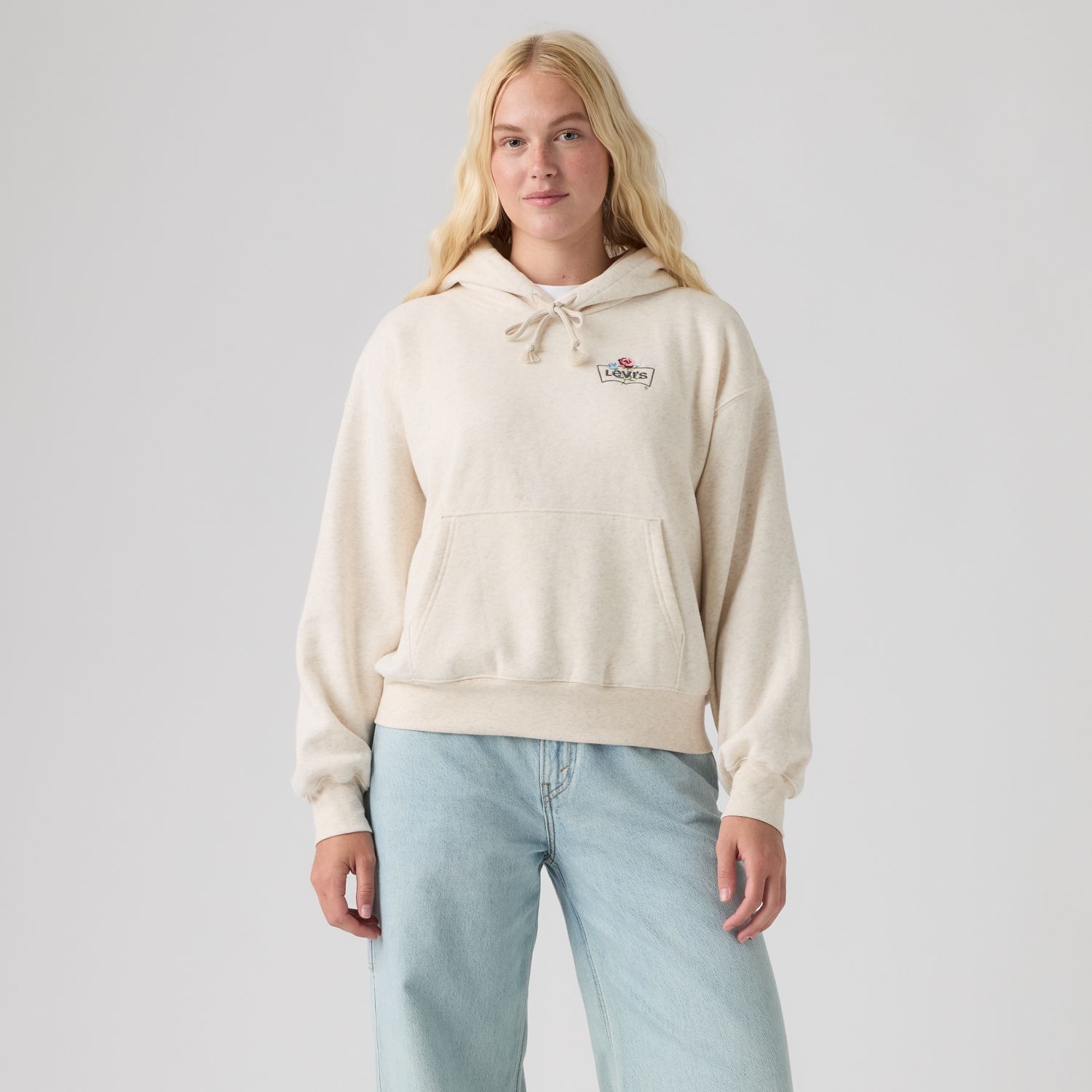 POLERÓN MUJER EVERYDAY HOODIE 2.0 BEIGE LEVIS 008CR-0001 - 1