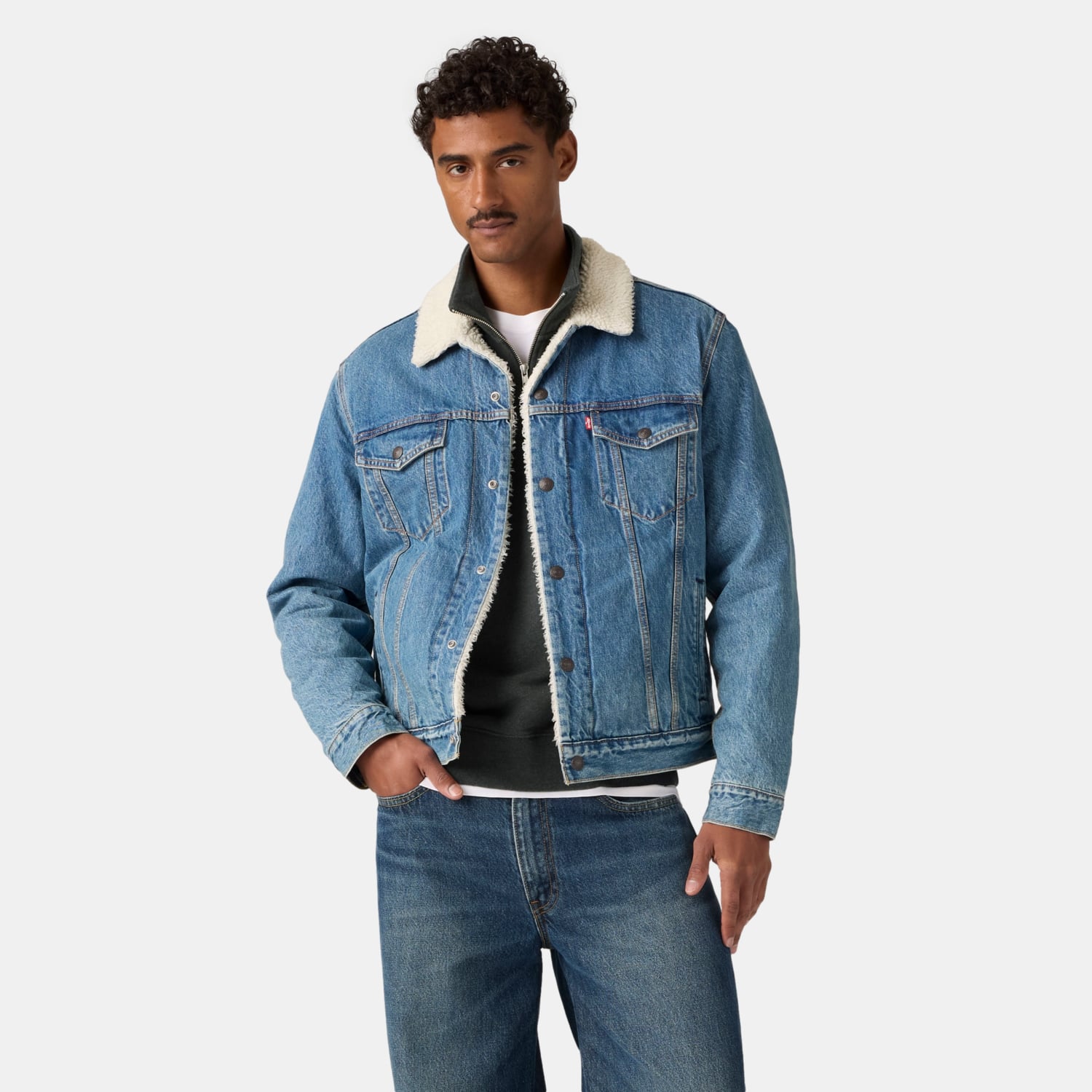 CASACA HOMBRE TYPE 3 SHERPA TRUCKER AZUL LEVIS 16365-0346 - 1