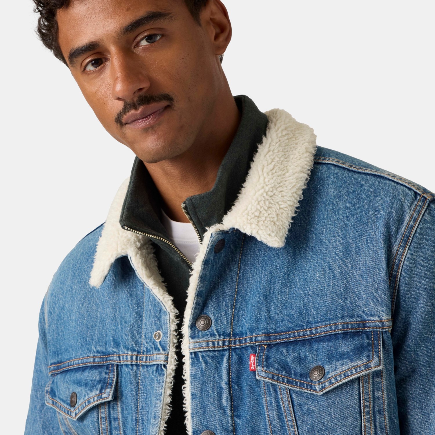 CASACA HOMBRE TYPE 3 SHERPA TRUCKER AZUL LEVIS 16365-0346 - 4