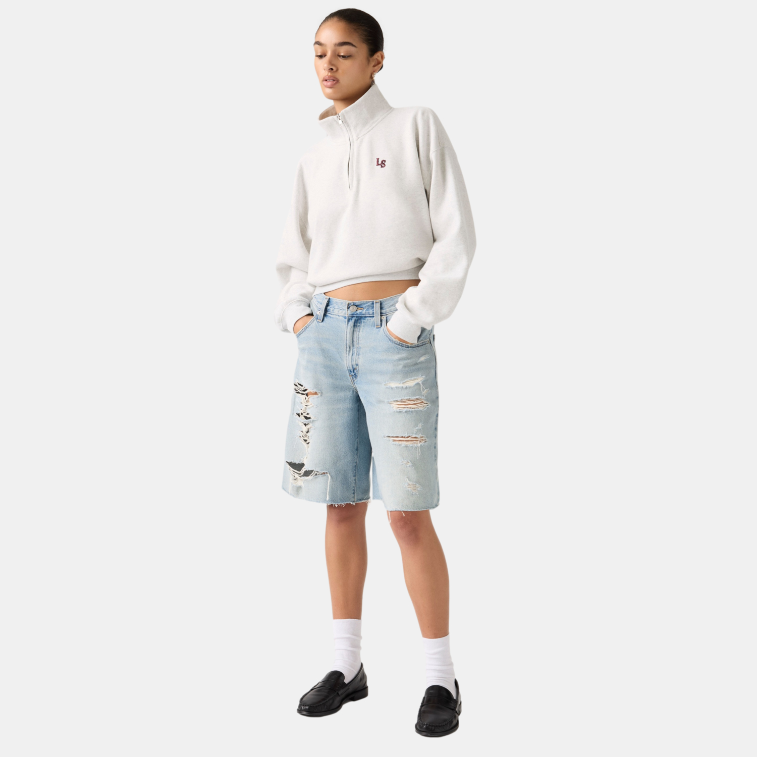 SHORTS MUJER SUPER BAGGY JORT AZUL LEVIS 005DT-0002 - 2