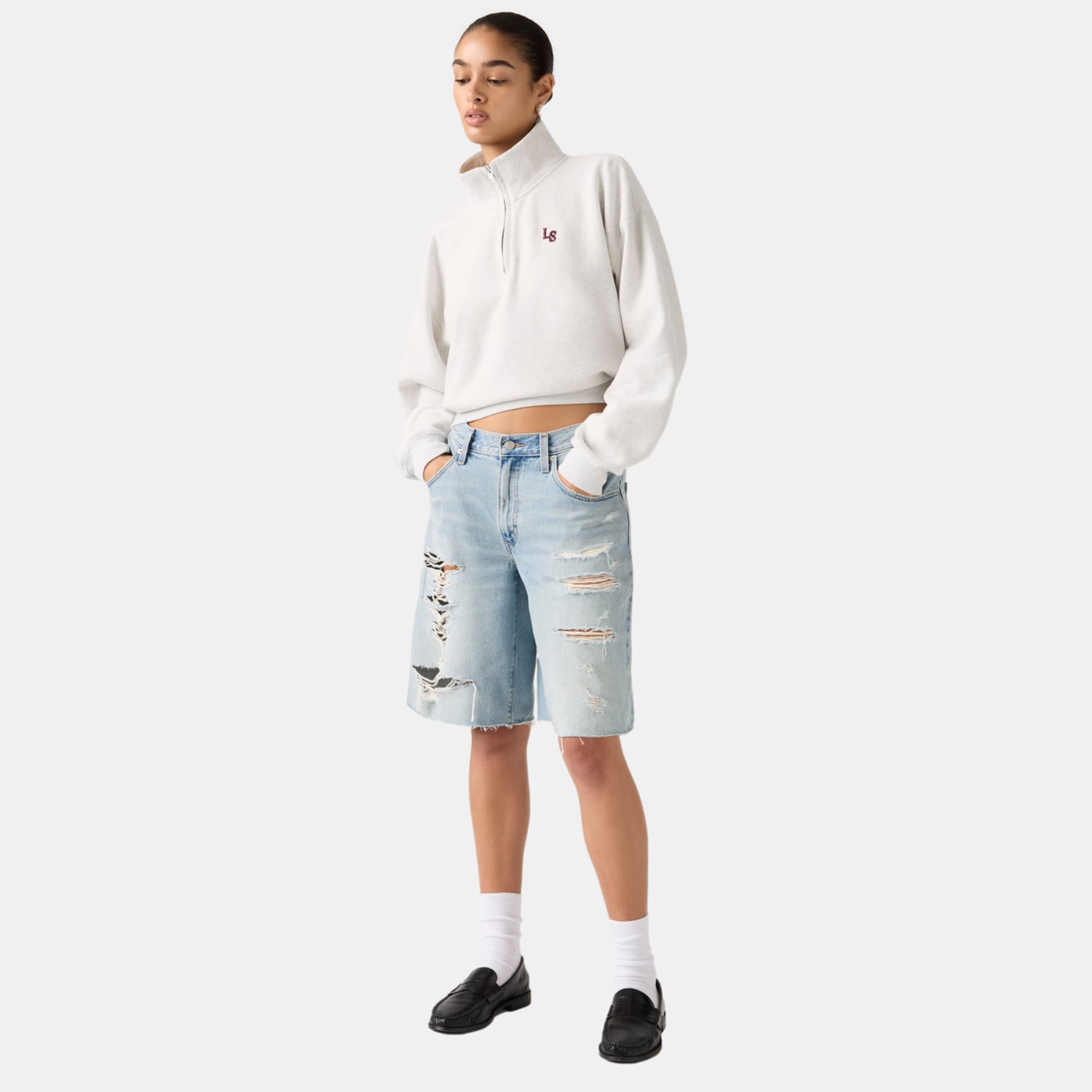SHORTS MUJER SUPER BAGGY JORT AZUL LEVIS 005DT-0002 - 2