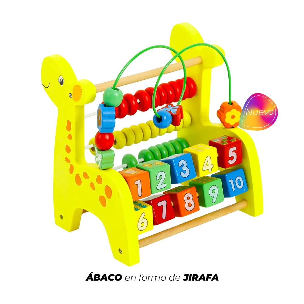 Juego Didáctico Jirafa de Madera Abaco Circuito Educativo - 1