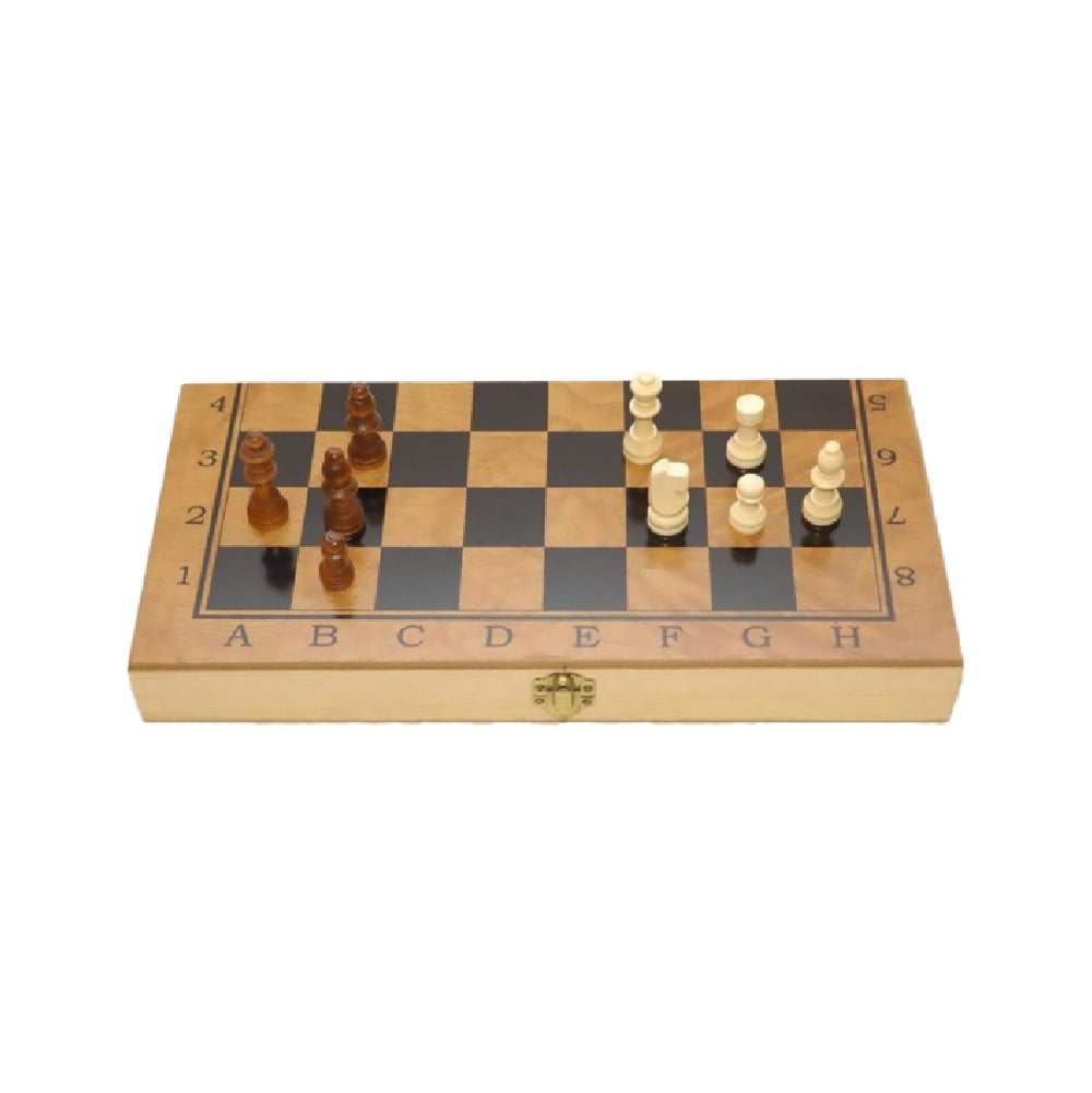 JUEGO DE AJEDREZ PEQUEÑO TABLERO Y PIEZAS DE MADERA - 2