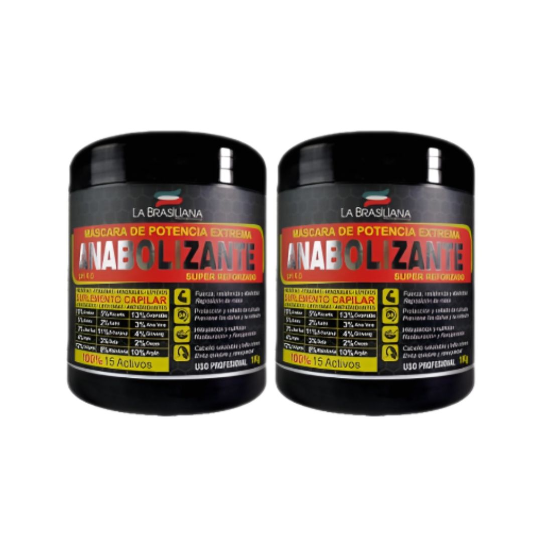 ANABOLIZANTE PROFESSIONAL LA BRASILIANA SUPLEMENTO CAPILAR (1LT) X 2UNIDADES - 1