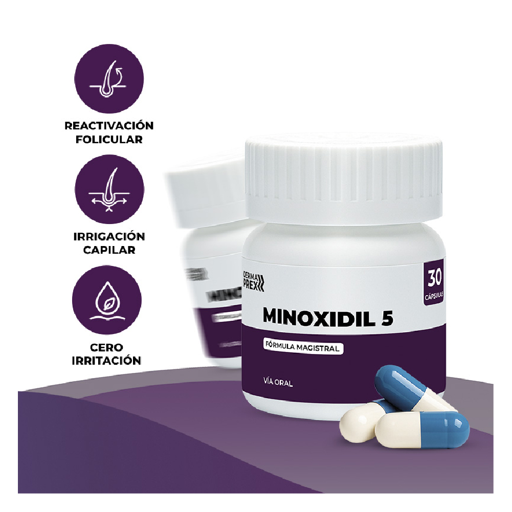 SHAMPOO DERMATOLÓGICO KETOZIN 150ML + MINOXIDIL CÁPSULAS TRATAMIENTO INICIAL 30 - 1