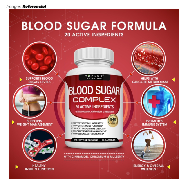 COMPLEJO DE AZÚCAR EN SANGRE CON 20 INGREDIENTES ACTIVOS TOPLUX NUTRITION - 3