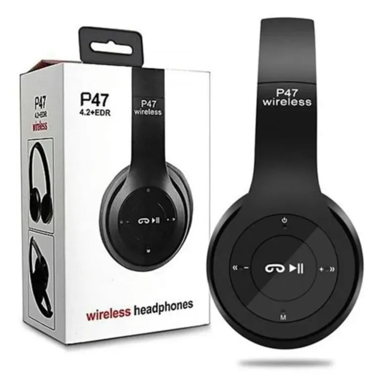 AURICULARES INALÁMBRICOS P47 BLUETOOTH DISEÑO PLEGABLE, AJUSTABLE Y CÓMODO - 2