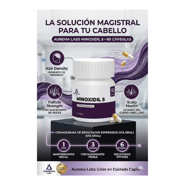MINOXIDIL 5 PRESENTACIÓN VÍA ORAL CON 60 CAPSULAS PARA EL CABELLO - 2