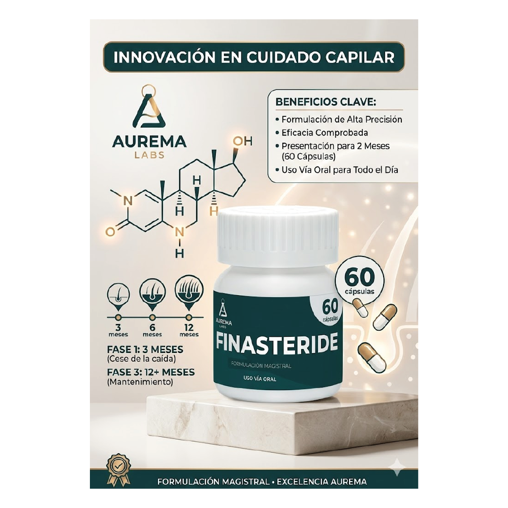 FINASTERIDE VÍA ORAL ANTI-CAÍDA CAPILAR DE 60 CAPS AUREMA LAB'S - 2