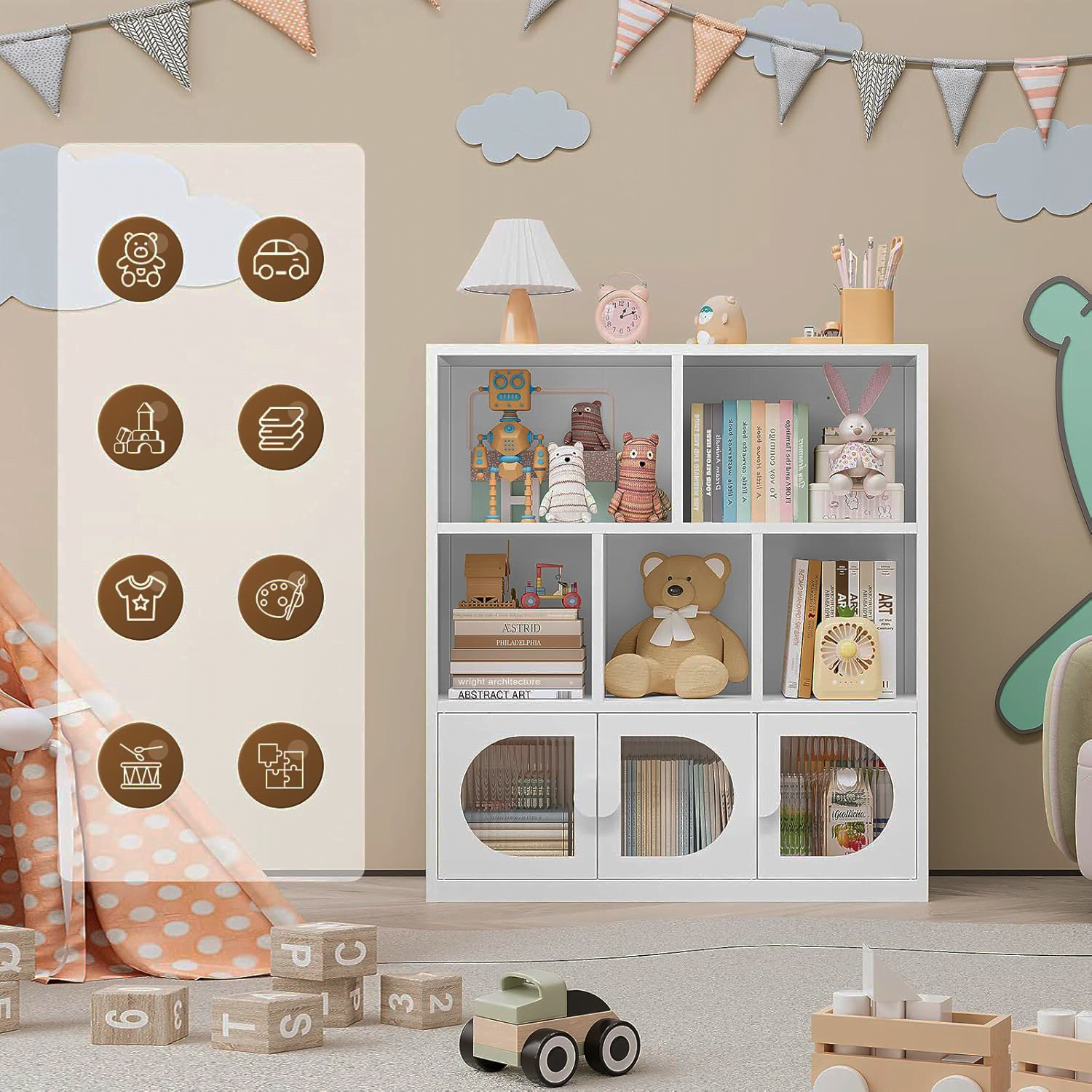 ESTANTE DIBA MUEBLES FERRYS BLANCO ORGANIZADOR INFANTIL - 3