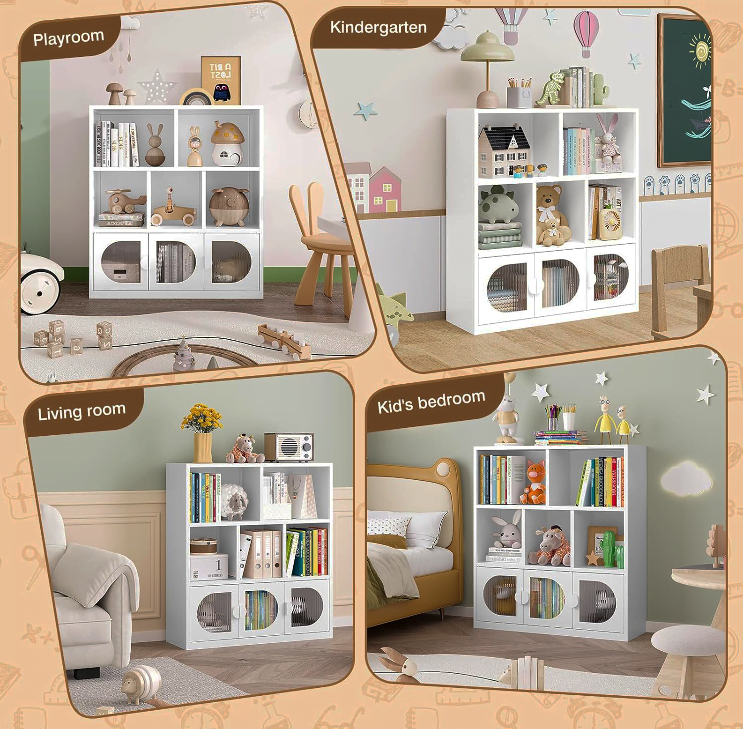 ESTANTE DIBA MUEBLES FERRYS BLANCO ORGANIZADOR INFANTIL - 4