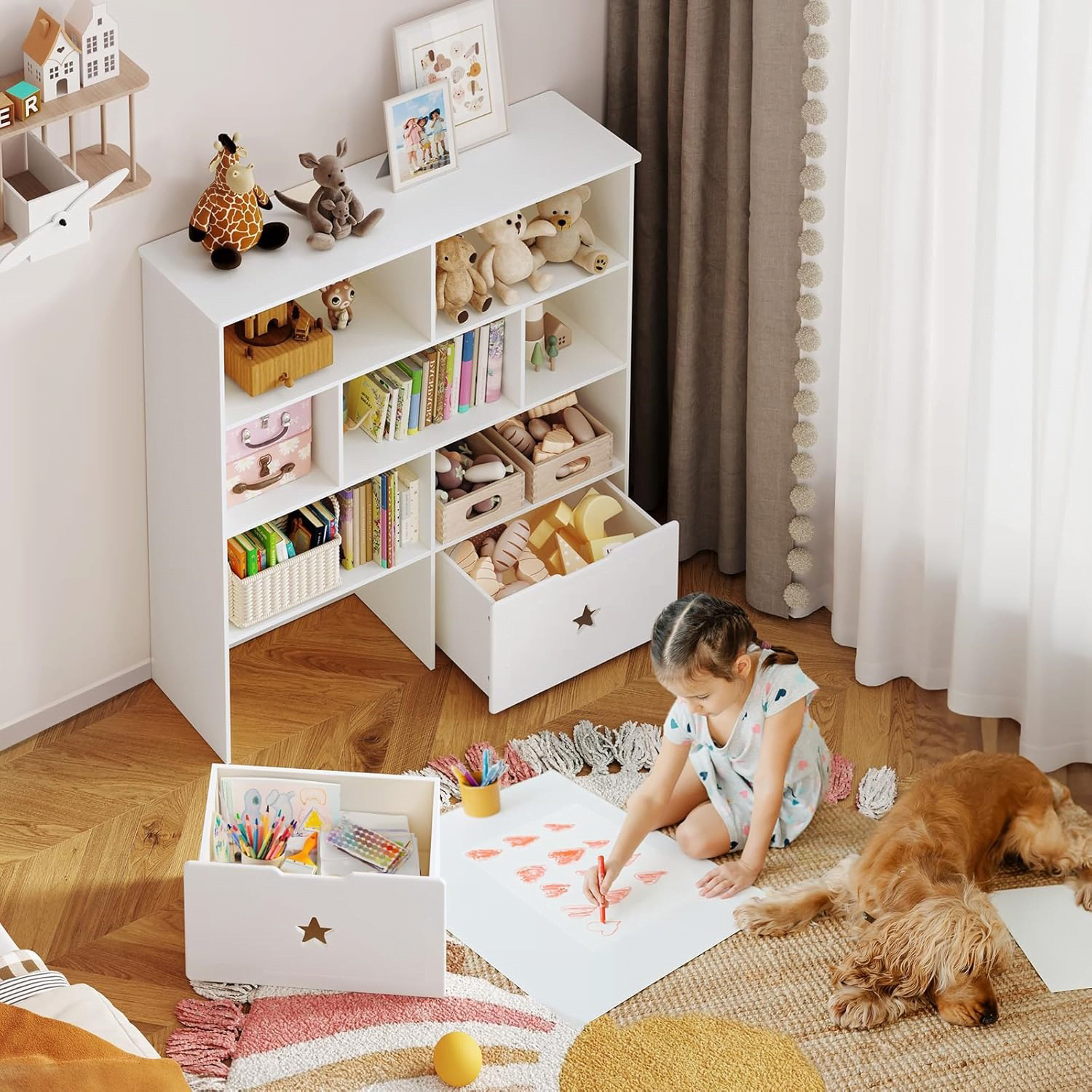 LIBRERO DIBA MUEBLES WAYNU BLANCO INFANTIL CON 2CJ - 3