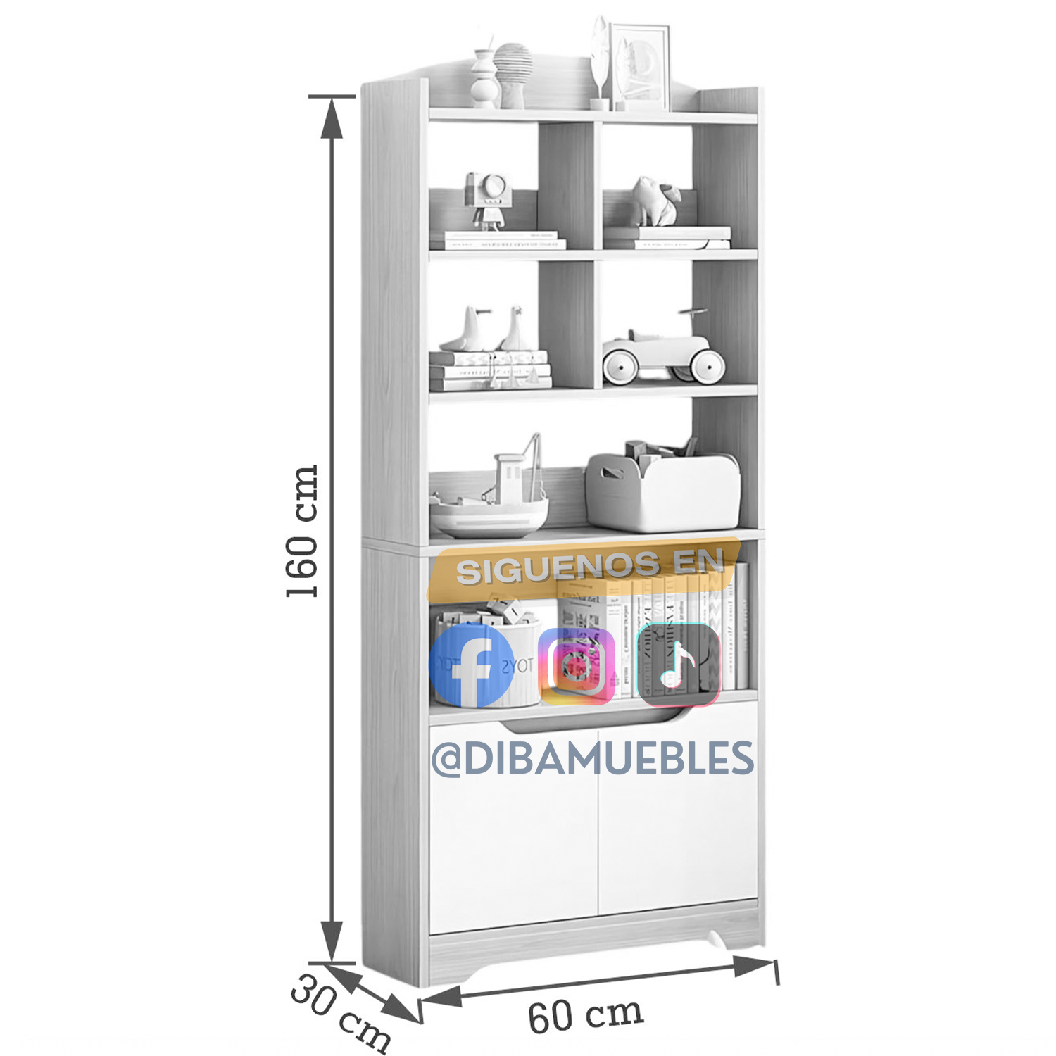 LIBRERO DIBA MUEBLES SPENCY MULTICOLOR MODERNO - 3