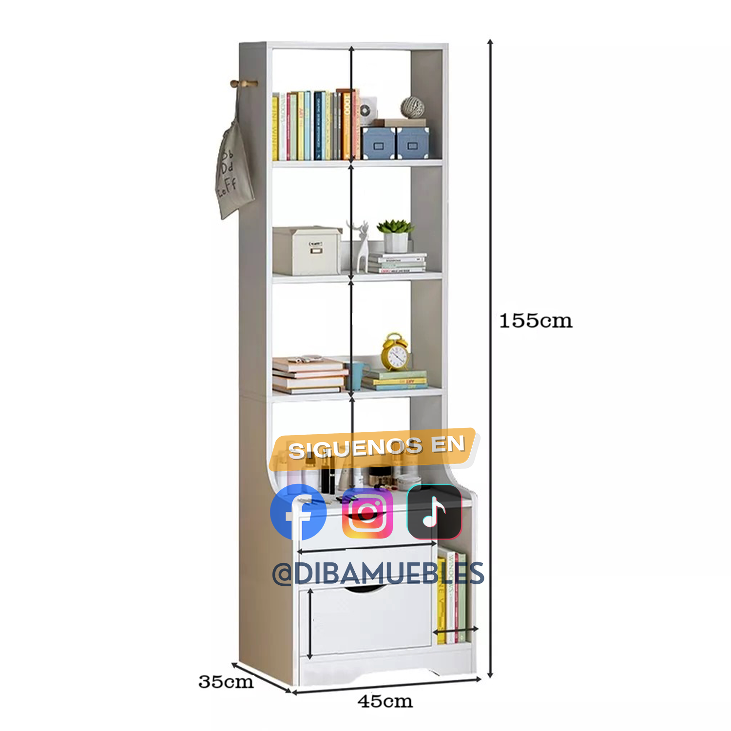 VELADOR MODERNO CON ESTANTE RUNBY - DIBA MUEBLES - 3