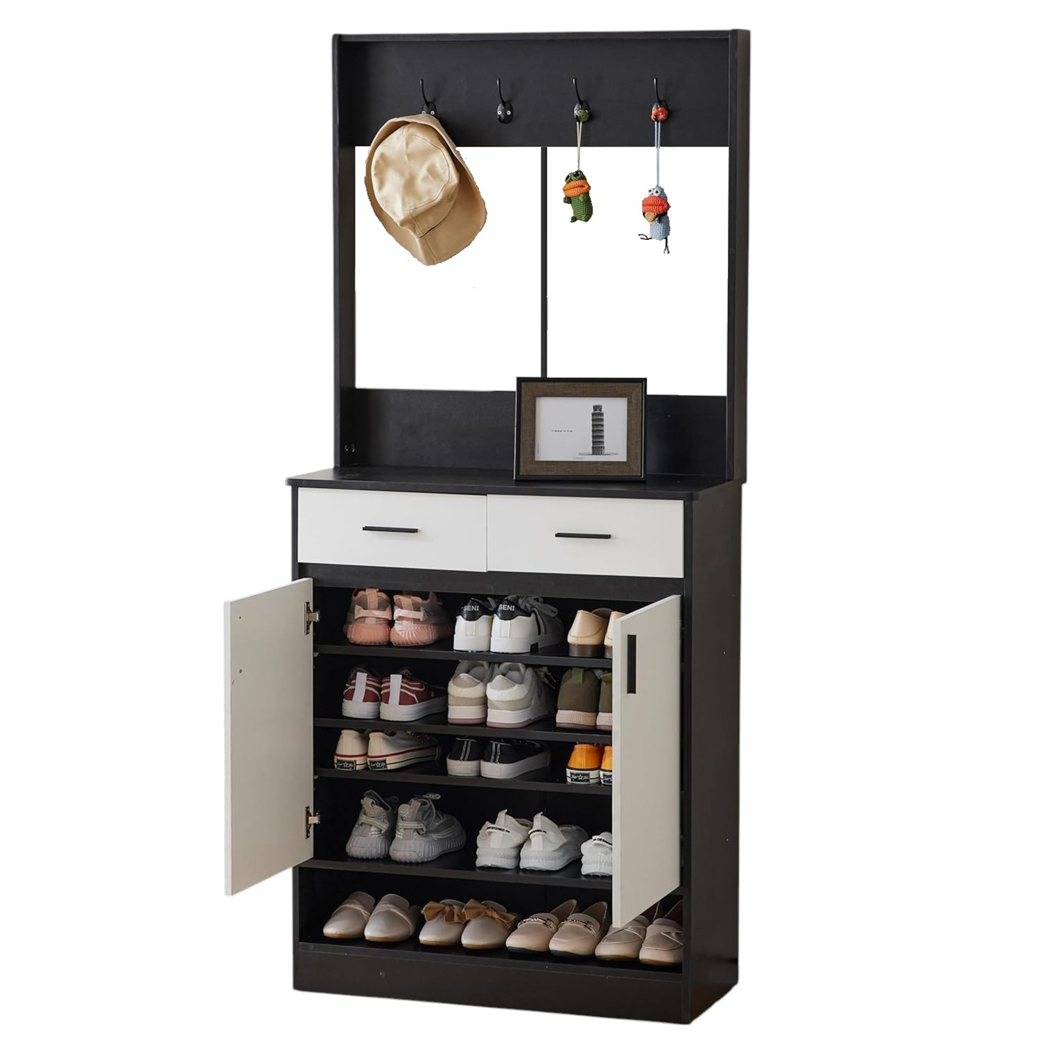 MUEBLE RECIBIDOR ZAPATERA CON PERCHERO MAGGIE - DIBA MUEBLES - 1