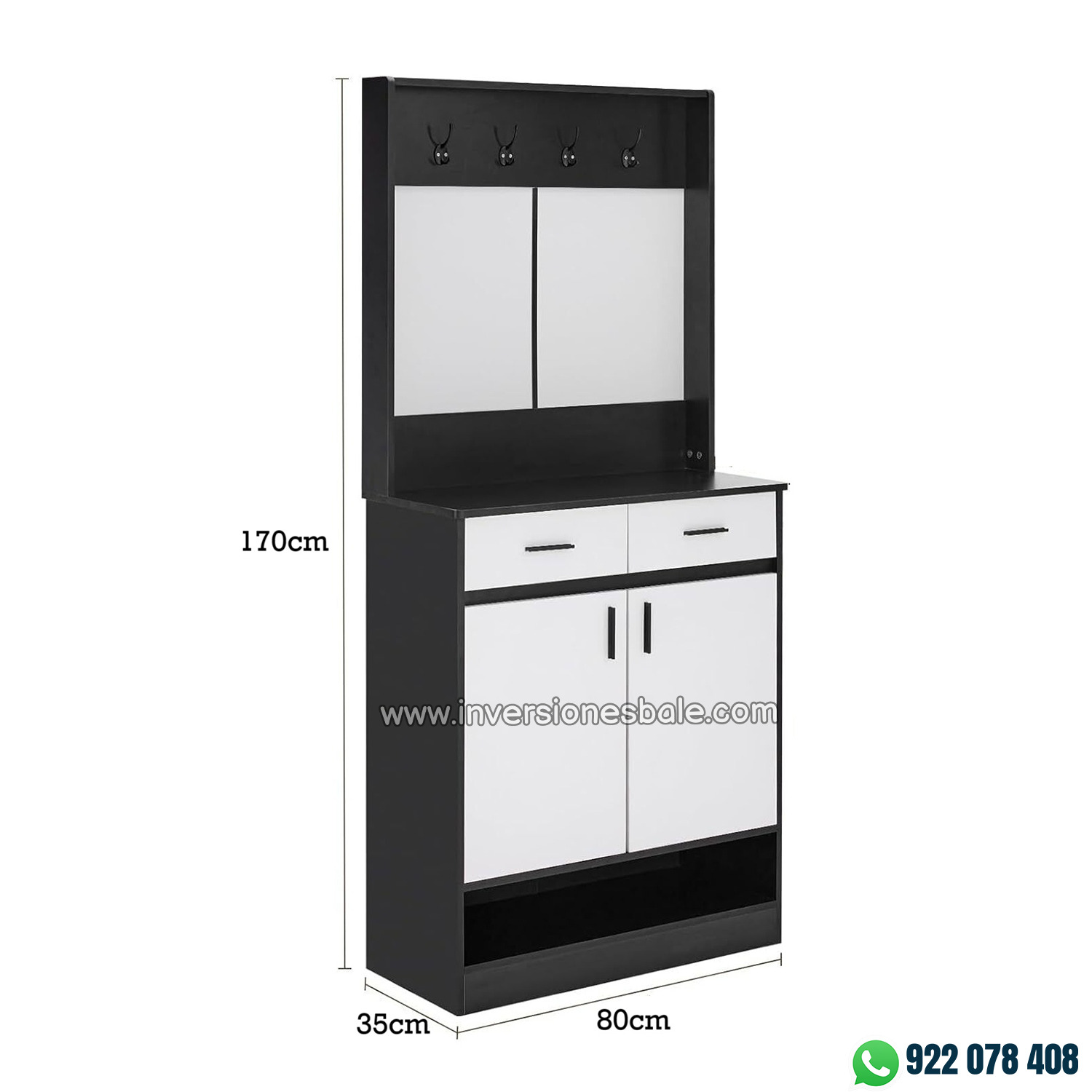 MUEBLE RECIBIDOR ZAPATERA CON PERCHERO MAGGIE - DIBA MUEBLES - 5
