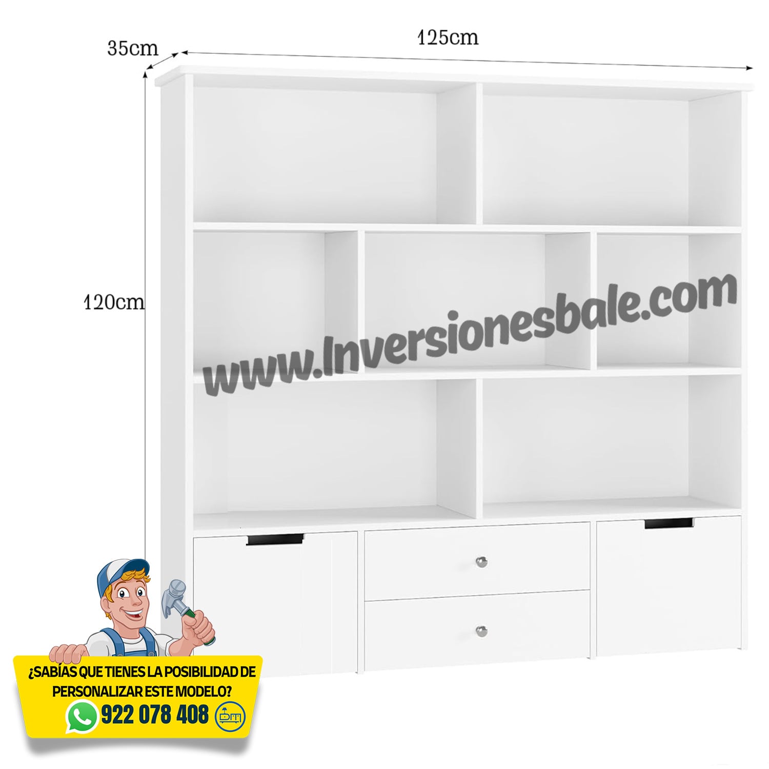 AMPLIO ESTANTE MULTIFUNCIONAL JUGUETERO SENNA - DIBA MUEBLES - 5