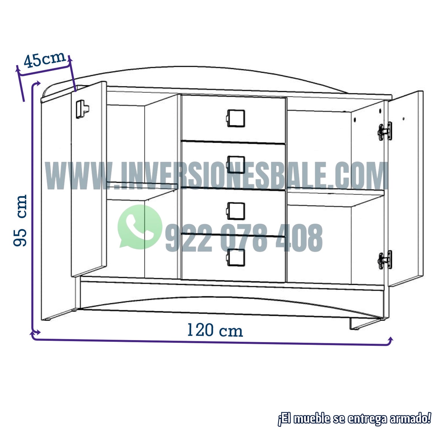 COMODA INFANTIL MODERNA LUKA - DIBA MUEBLES - 3