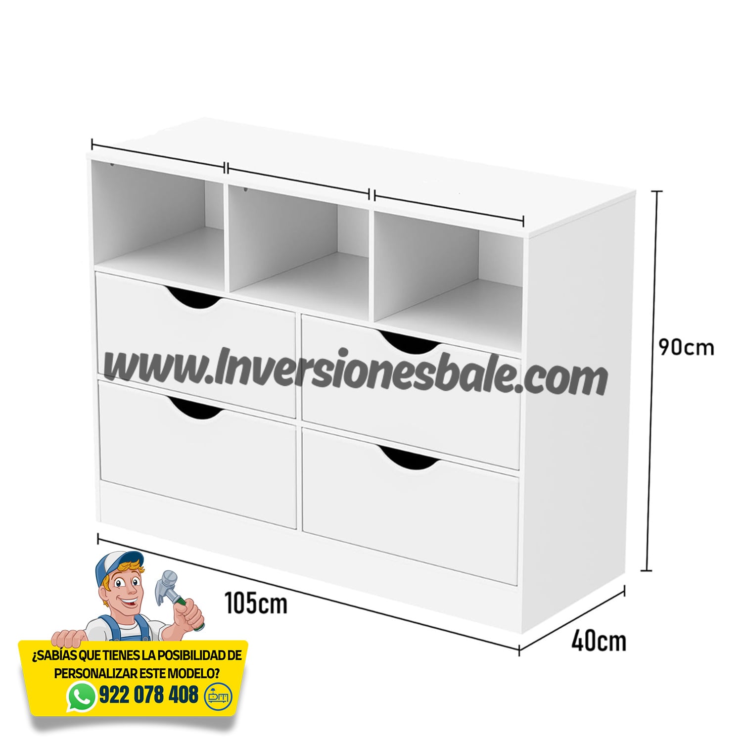 COMODA MULTIUSOS CAJONERA BERTH - DIBA MUEBLES - 3