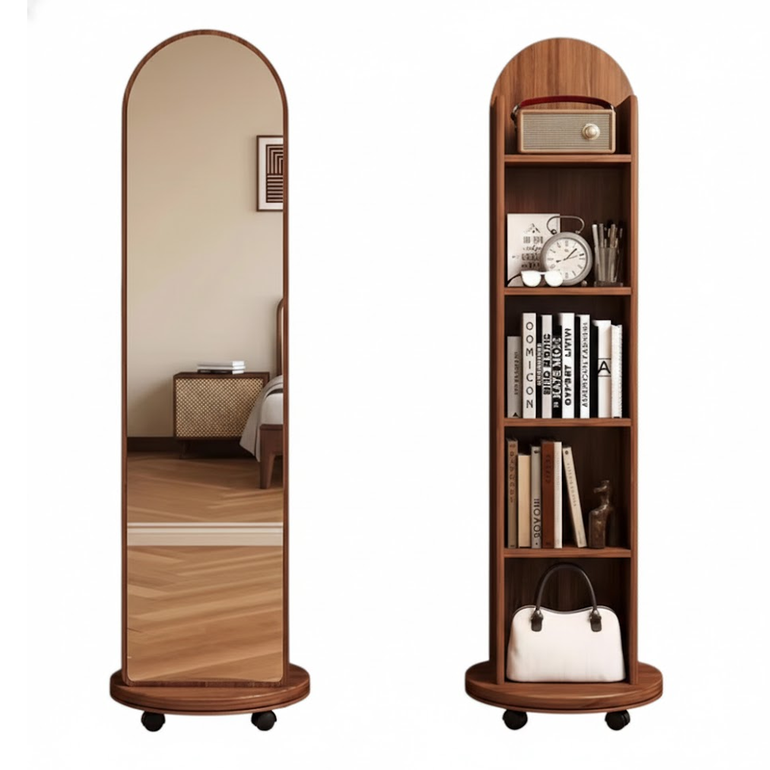 ESPEJO DE CUERPO COMPLETO CON ESTANTE GLAMUR - DIBA MUEBLES - 1