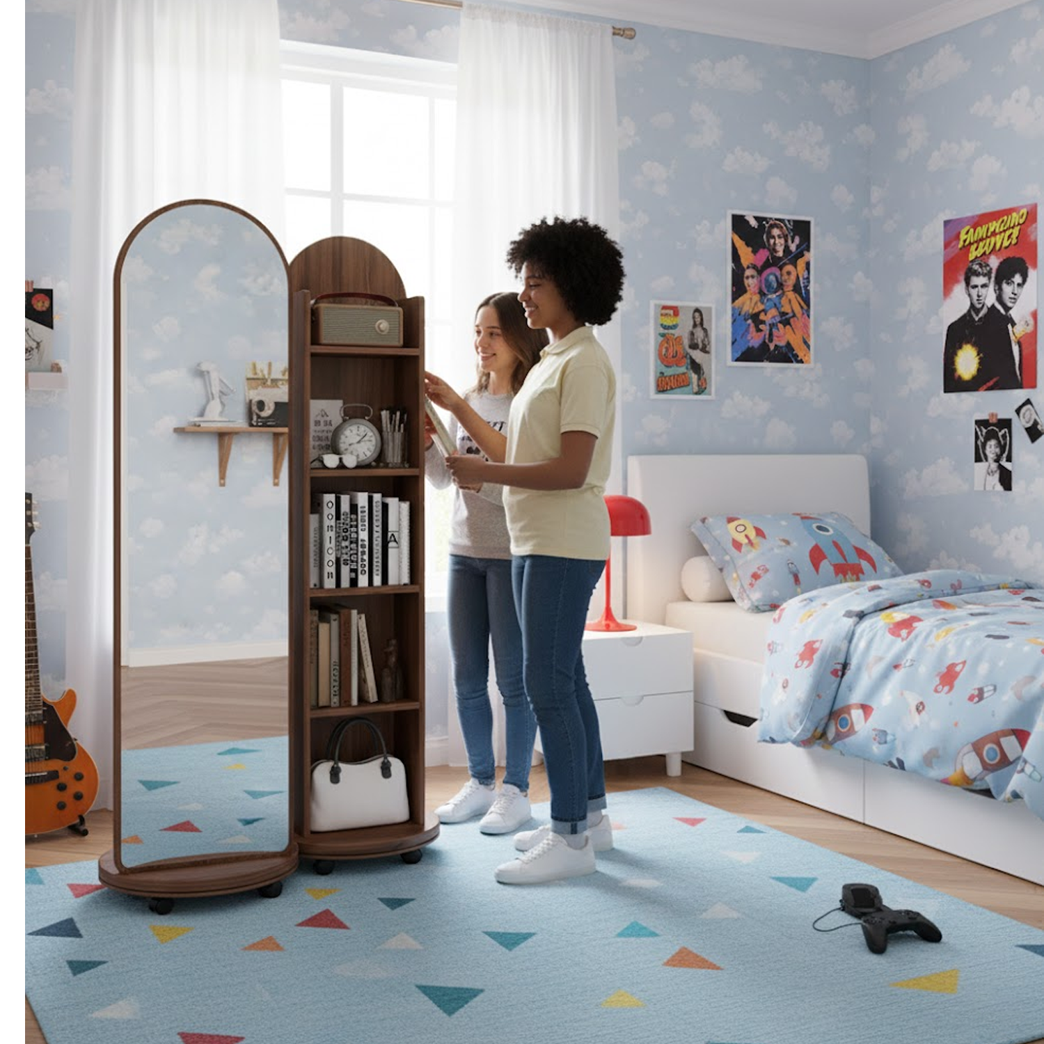 ESPEJO DE CUERPO COMPLETO CON ESTANTE GLAMUR - DIBA MUEBLES - 2