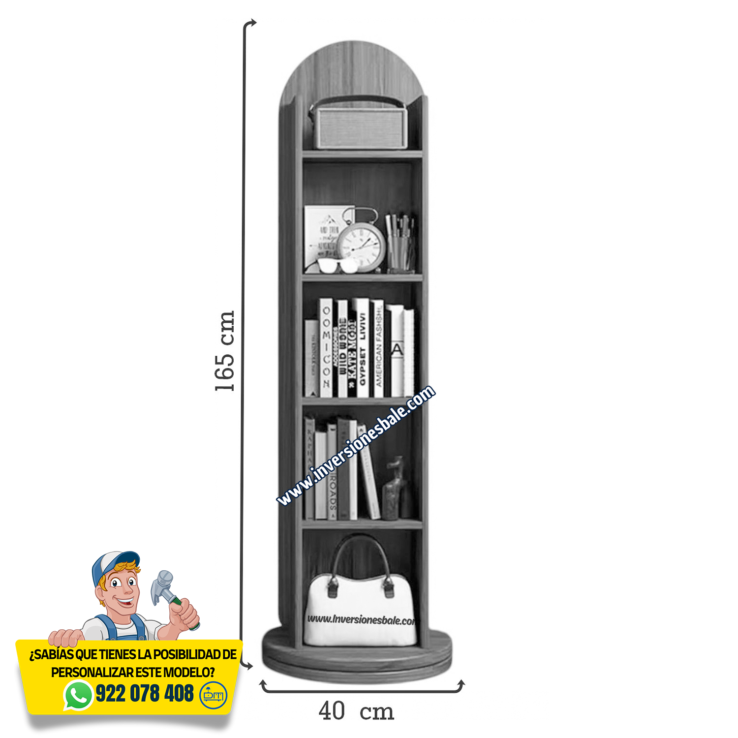 ESPEJO DE CUERPO COMPLETO CON ESTANTE GLAMUR - DIBA MUEBLES - 3