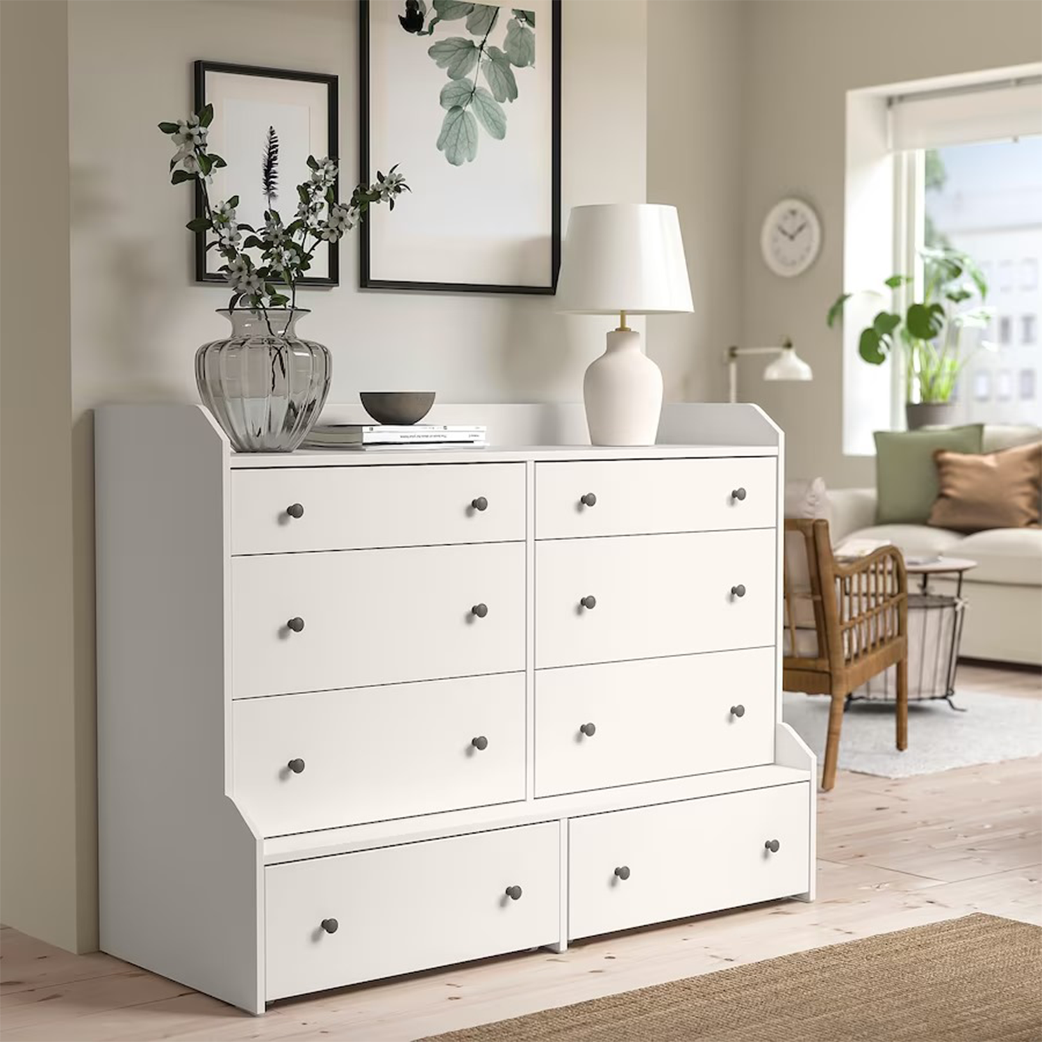 COMODA MODERNA ANIBAL 8CJ BLANCO DIBA MUEBLES - 2