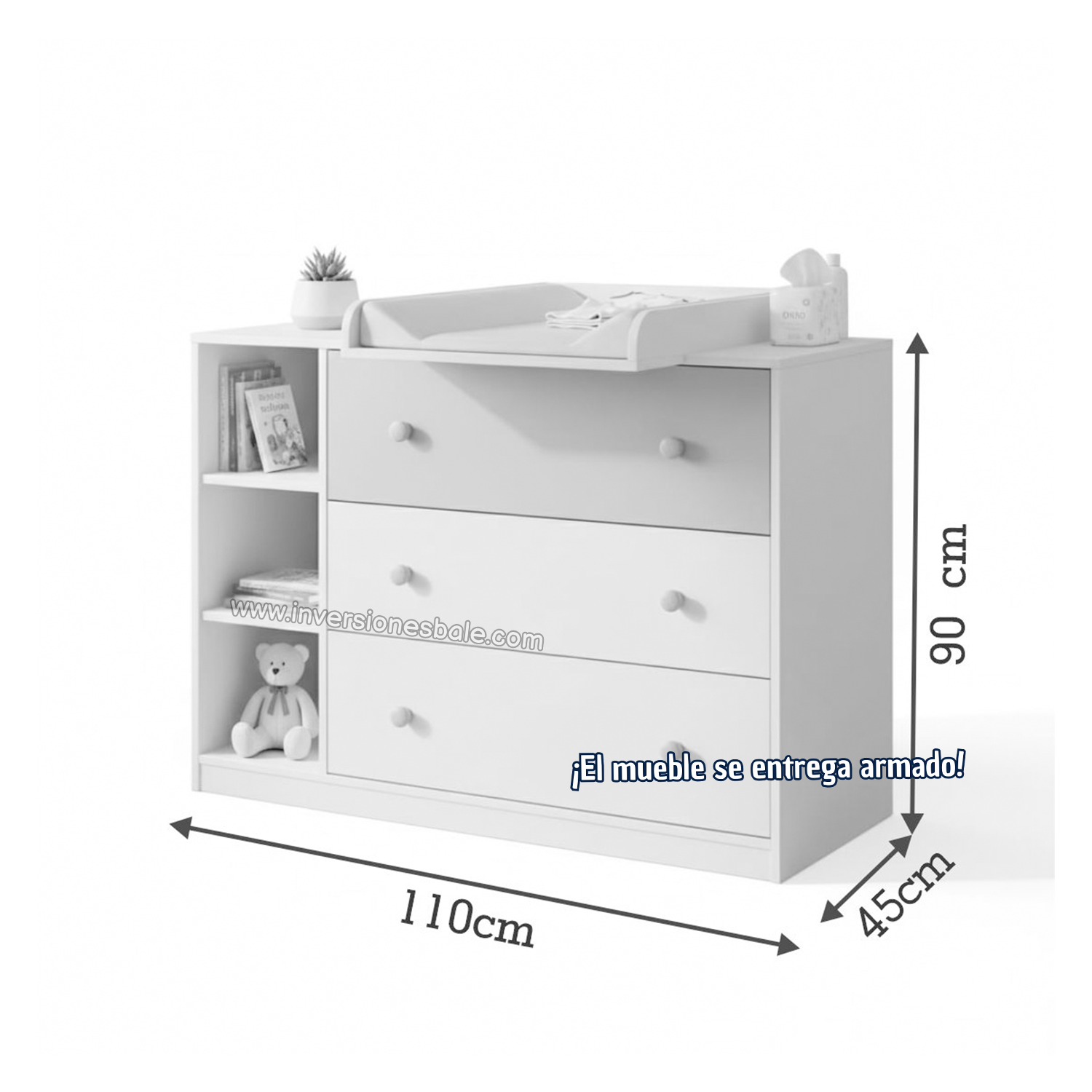 COMODA CAMBIADOR BEBE COSMA - DIBA MUEBLES - 3