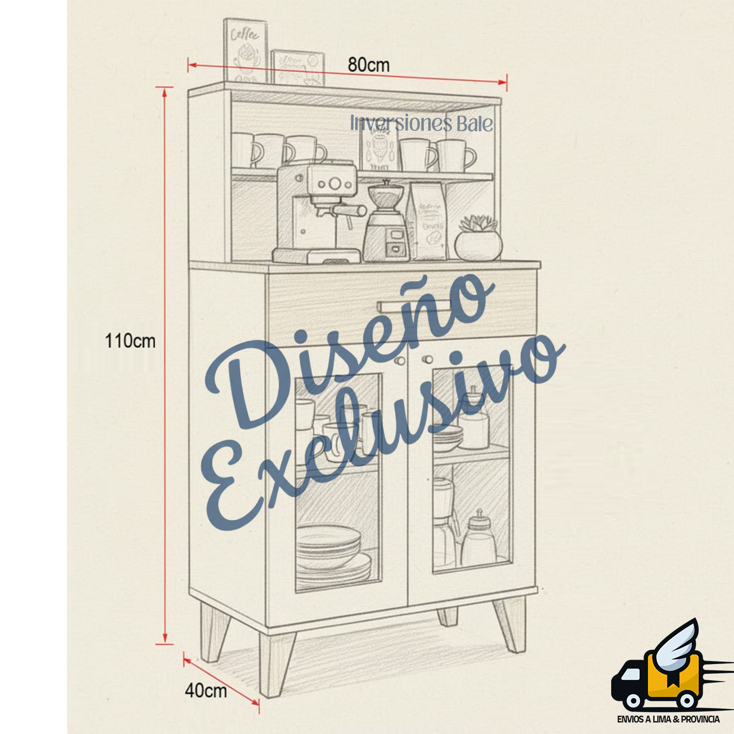 MUEBLE CAFETERO MODERNA DE COCINA GOLDY - DIBA MUEBLES - 3