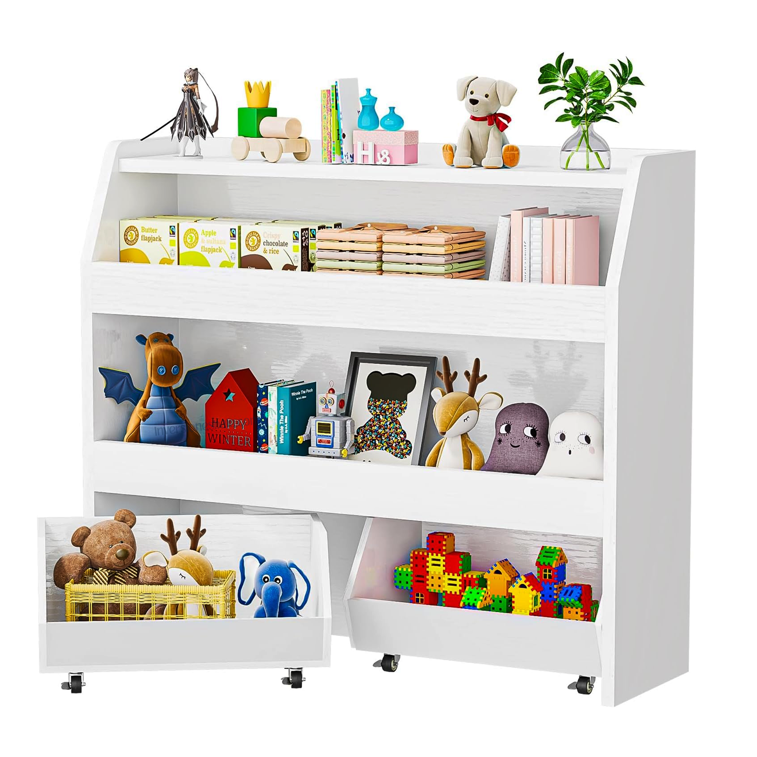 LIBRERO ORGANIZADOR INFANTIL PETY BLANCO ARMADO - DIBA MUEBLES - 1