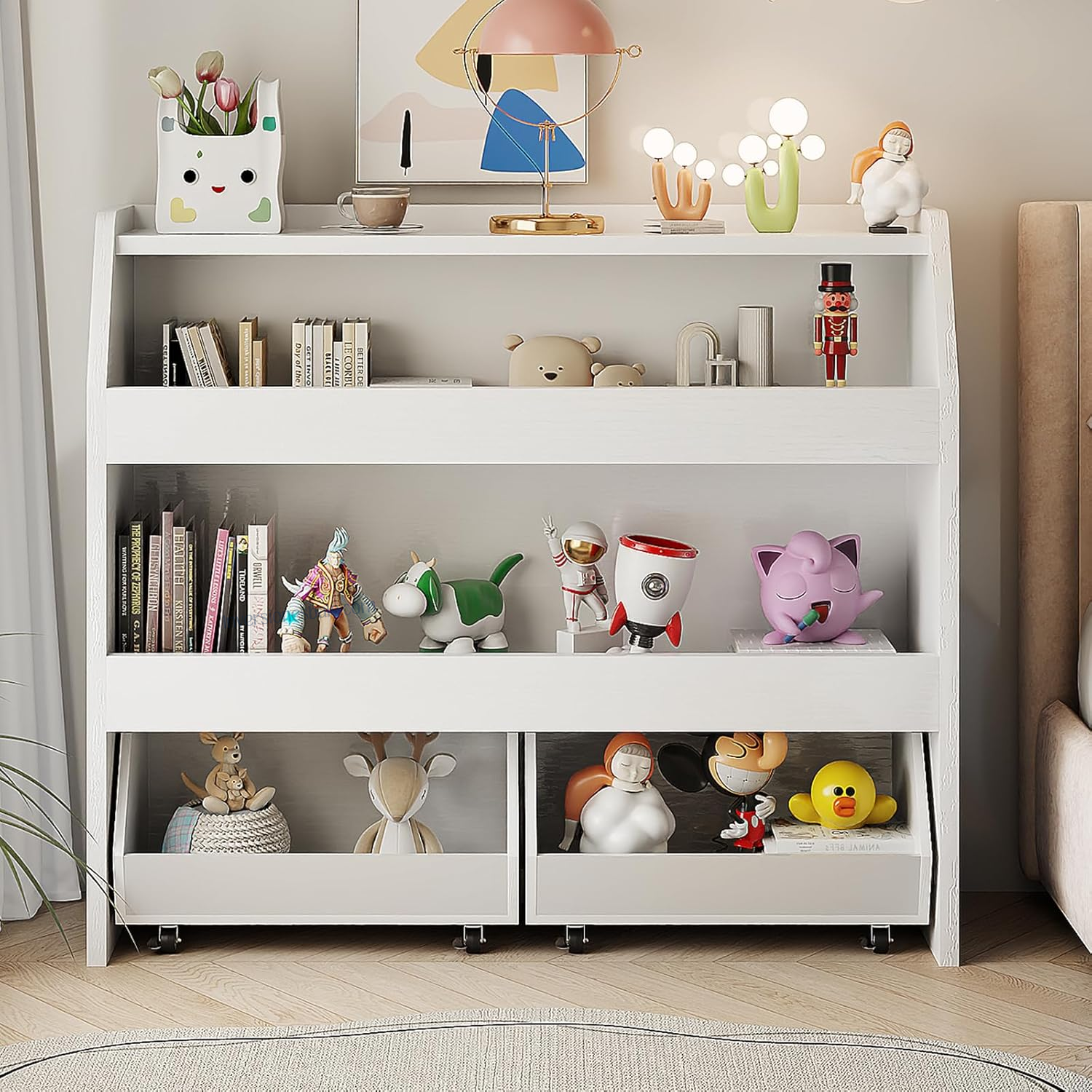 LIBRERO ORGANIZADOR INFANTIL PETY BLANCO ARMADO - DIBA MUEBLES - 2