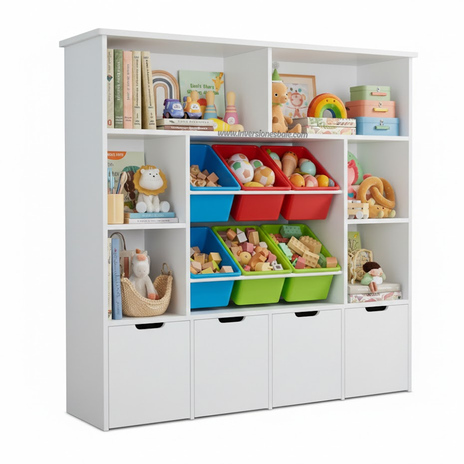 ESTANTE JUGUETERO SHULA CON CESTOS ARMADO - DIBA MUEBLES - 1