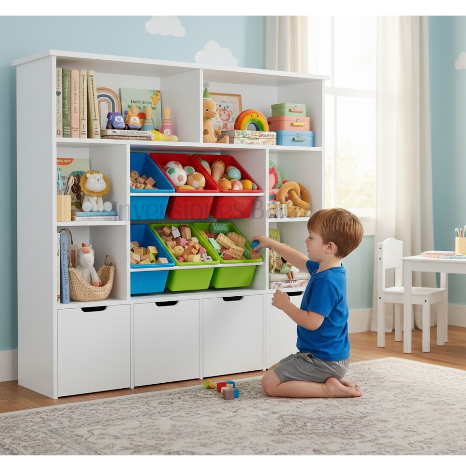 ESTANTE JUGUETERO SHULA CON CESTOS ARMADO - DIBA MUEBLES - 2