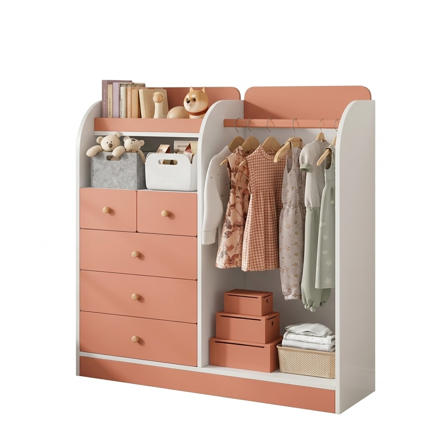 COMODA CON COLGADOR INFANTIL BUBU ARMADO ARUPO - DIBA MUEBLES - 1
