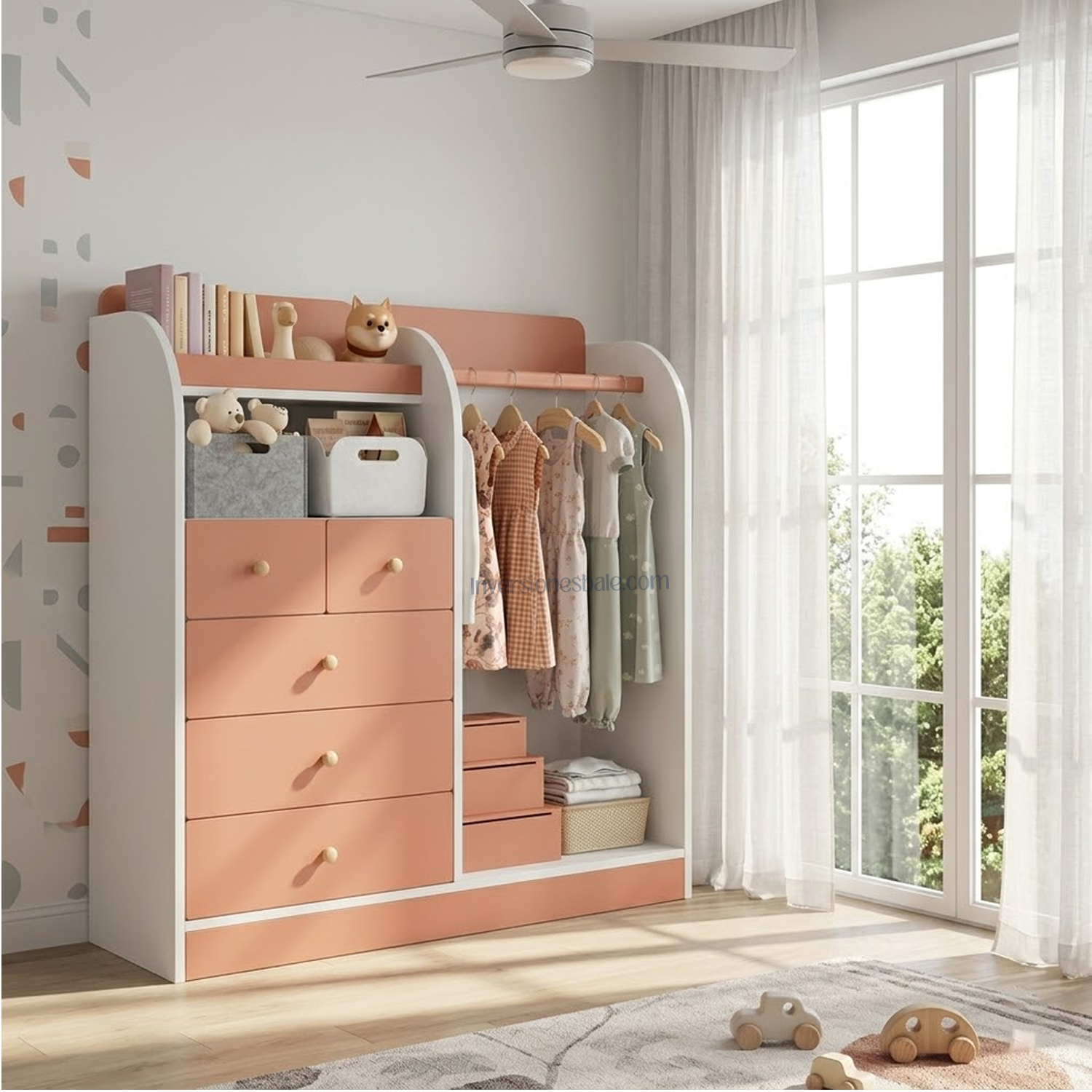 COMODA CON COLGADOR INFANTIL BUBU ARMADO ARUPO - DIBA MUEBLES - 2