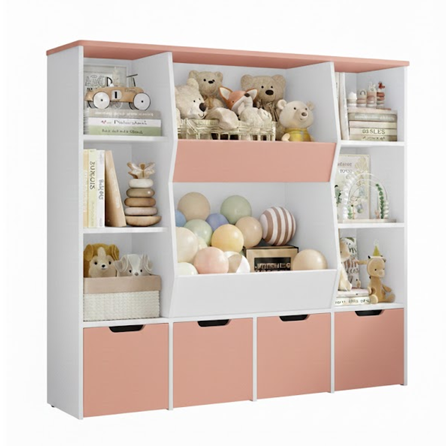ESTANTE JUGUETERO MULTIUSOS NOLAN BLANCO - DIBA MUEBLES - 1