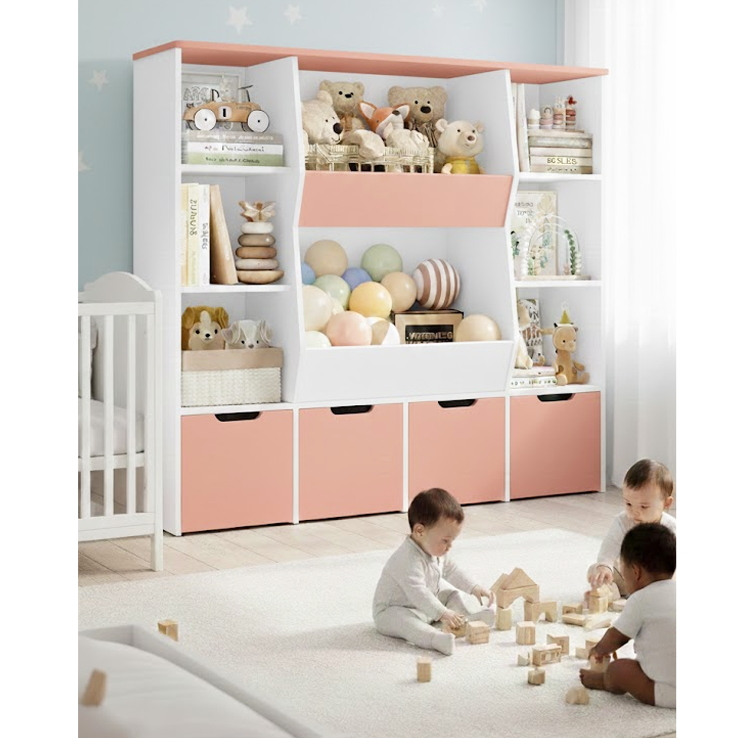 ESTANTE JUGUETERO MULTIUSOS NOLAN BLANCO - DIBA MUEBLES - 2