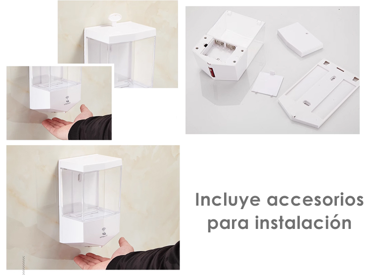 DISPENSADOR JABÓN EXORIAM MODERNO BLANCO DE 600 ML - 5