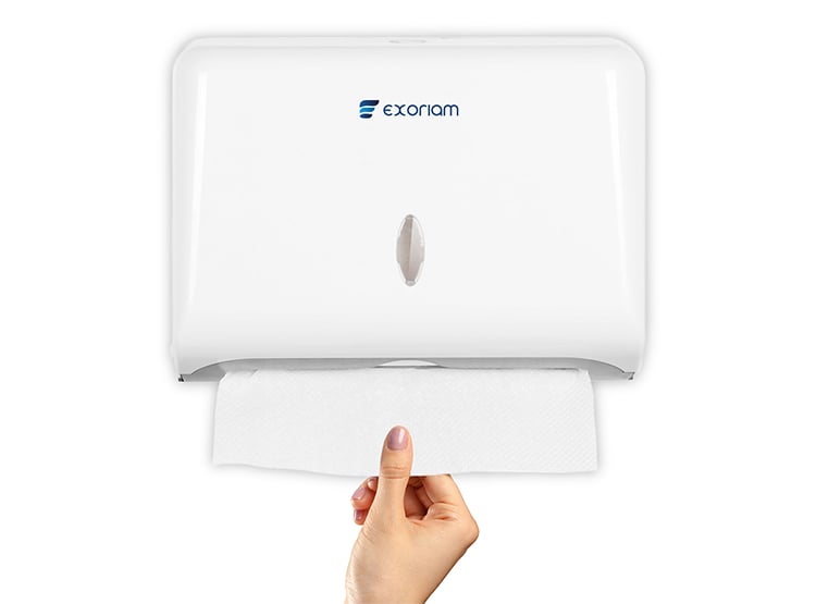 DISPENSADOR PAPEL EXORIAM BLANCO TOALLA INTERFOLIADO ABS - 1