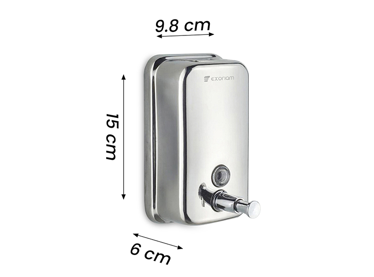 DISPENSADOR JABON EXORIAM INOXIDABLE ACERO 500 ML - 2