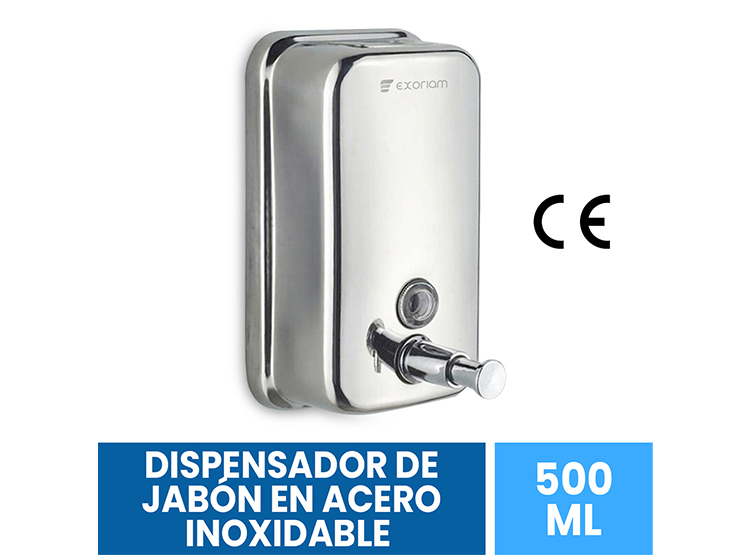 DISPENSADOR JABON EXORIAM INOXIDABLE ACERO 500 ML - 3