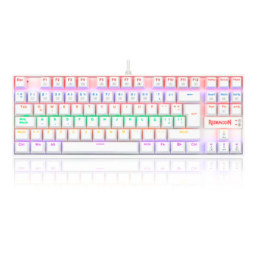 TECLADO REDRAGON KUMARA RAINBOW, SPANISH K552W-KR-SP WHITE - 1