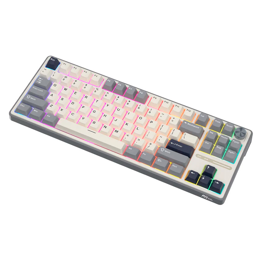 TECLADO ROYAL KLUDGE RK-R87PRO TKL HALF GREY – CREAMY - 2