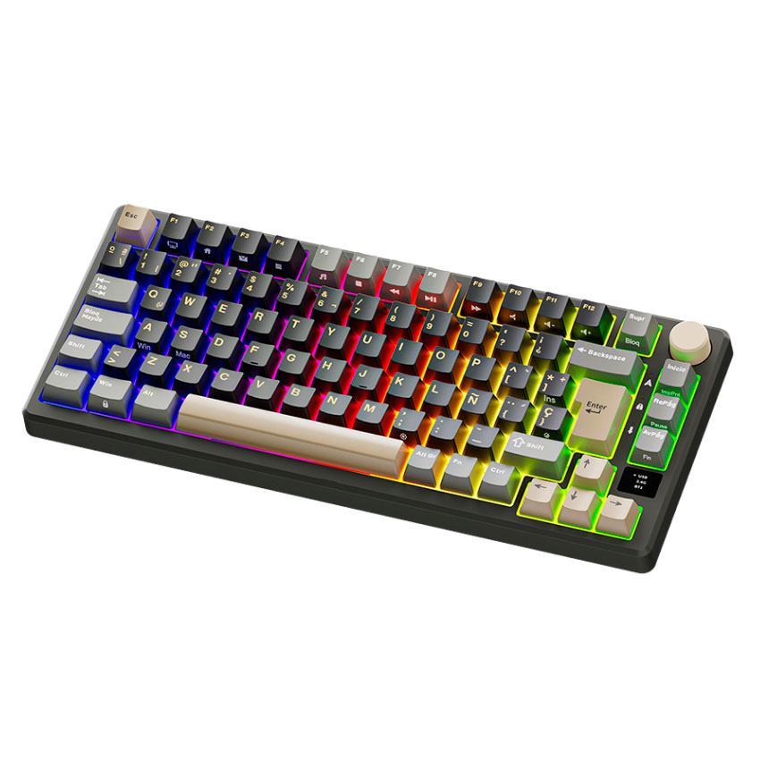 TECLADO ROYAL KLUDGE RK-M75 INALAMBRICO PHANTOM - BROWN SWITCH - 3