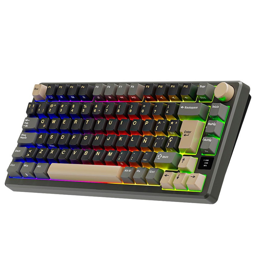 TECLADO ROYAL KLUDGE RK-M75 INALAMBRICO PHANTOM – K SILVER - 6