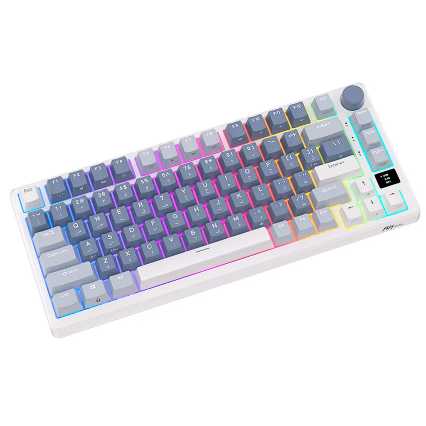 TECLADO ROYAL KLUDGE RK-M75 INALÁMBRICO OCEAN BLUE – K SILVER - 2
