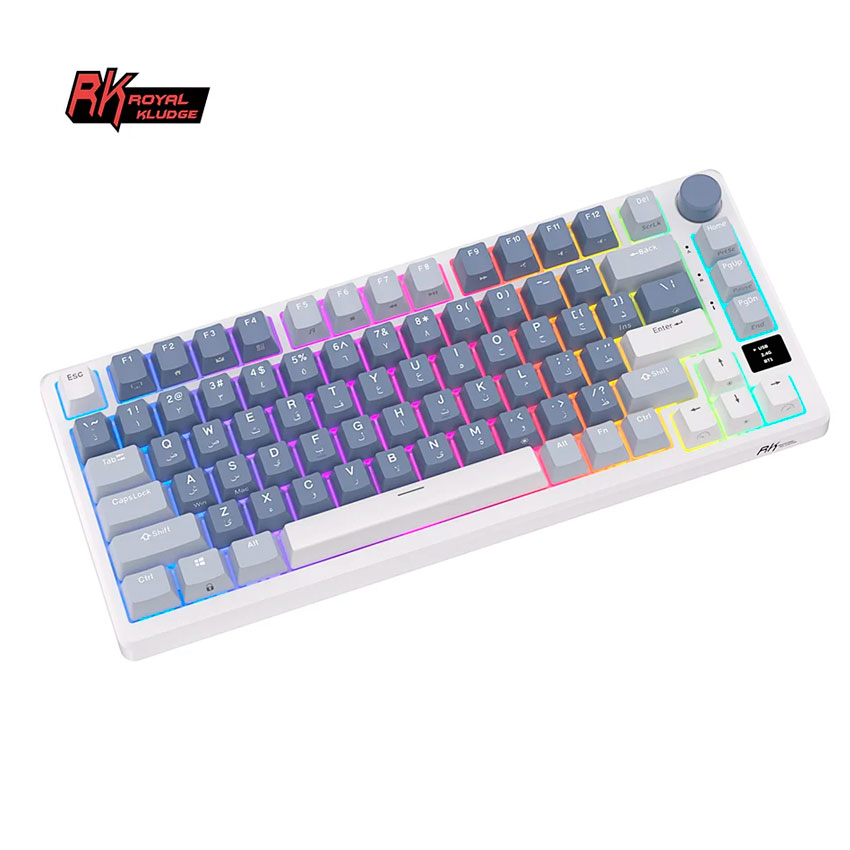 TECLADO ROYAL KLUDGE RK-M75 INALÁMBRICO OCEAN BLUE – K SILVER - 4