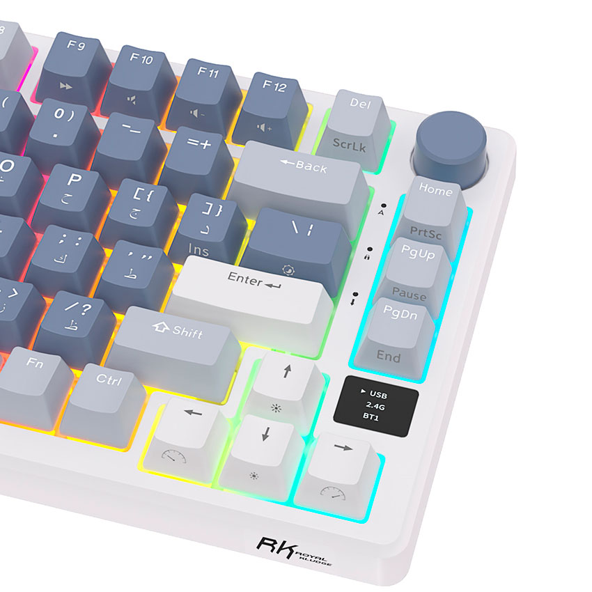 TECLADO ROYAL KLUDGE RK-M75 INALÁMBRICO OCEAN BLUE – K SILVER - 5