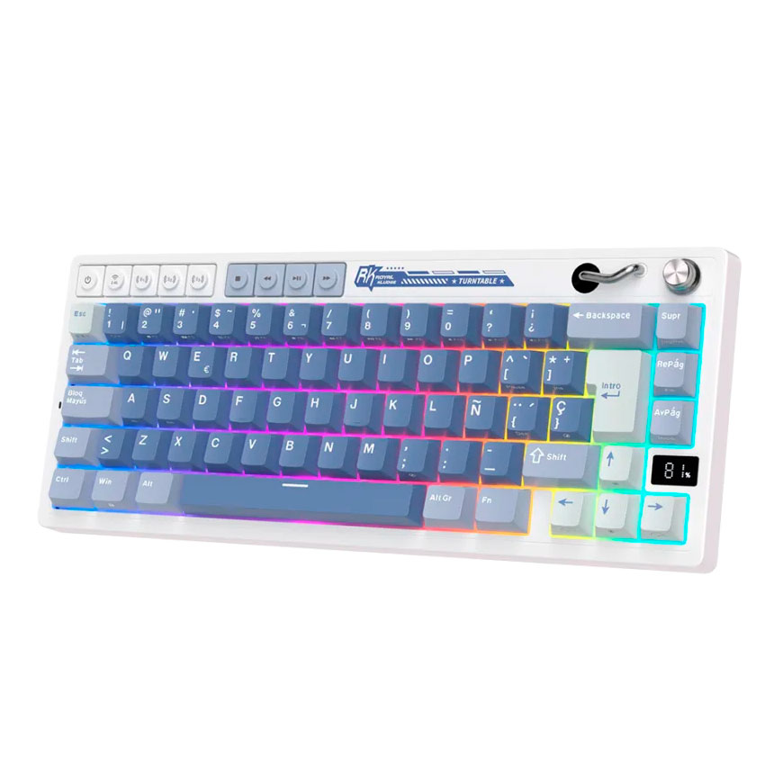 TECLADO ROYAL KLUDGE RK M65 INALAMBRICO OCEAN BLUE - CREAMY SWITCH - 2
