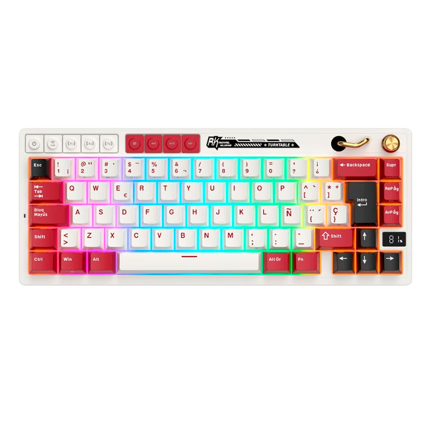 TECLADO INALAMBRICO ROYAL KLUDGE RK M65 FAMICOM – CREAMY - 1